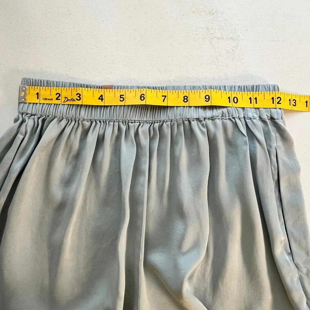 Lunya Silk Shorts Sleepwear Women Small Blue Grey Pockets Luxury Minimalist FLAW